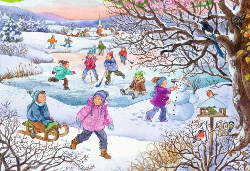 Gry dla dzieci zimą puzzle online