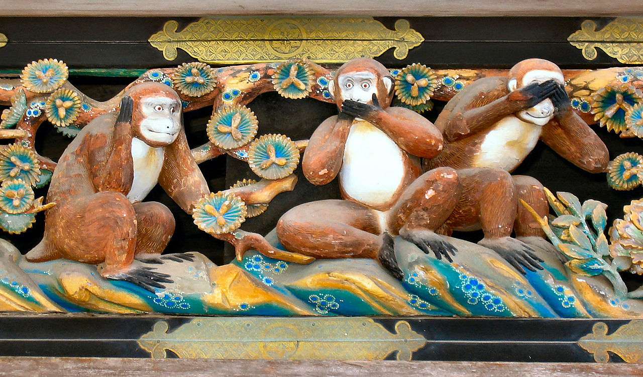 Trzy mądre małpy puzzle online