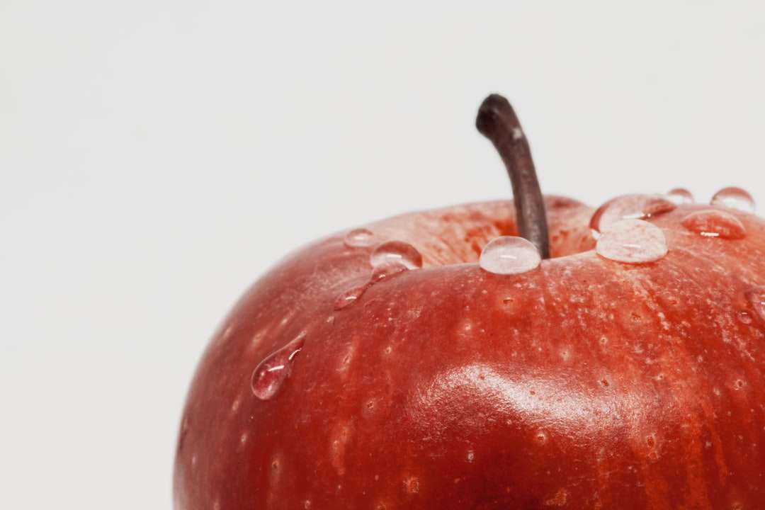 czerwone jabłko z białym tłem puzzle online