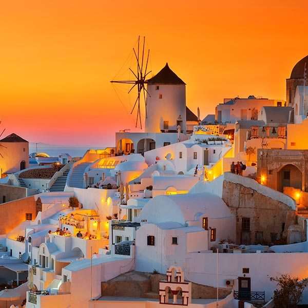 grecja- zachód słońca puzzle online