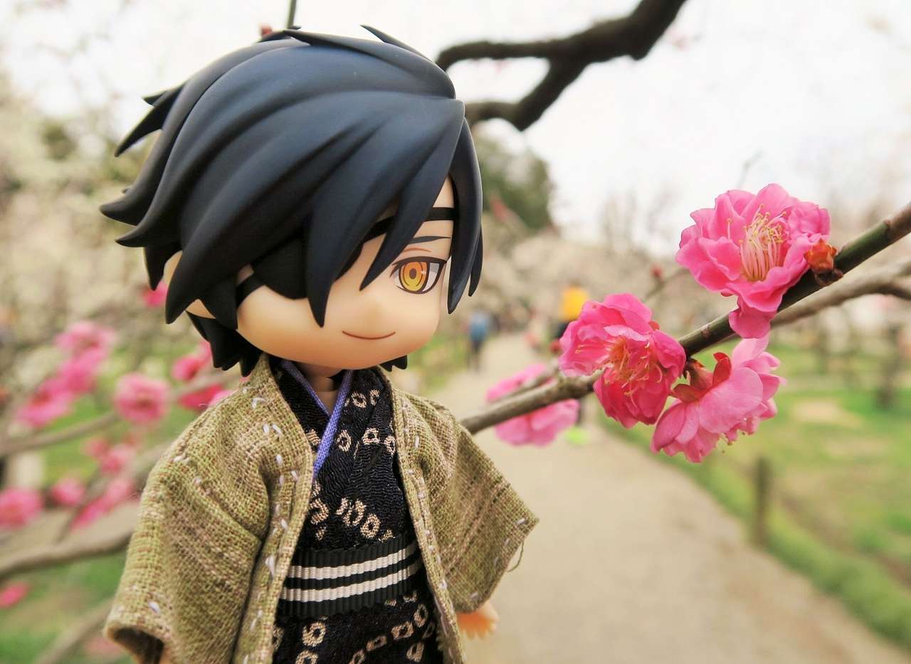 Mitsu i ładne różowe kwiaty puzzle online