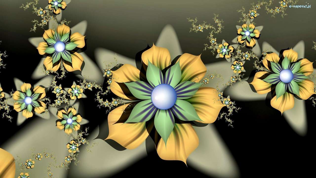 grafika komputerowa - kwiaty puzzle online