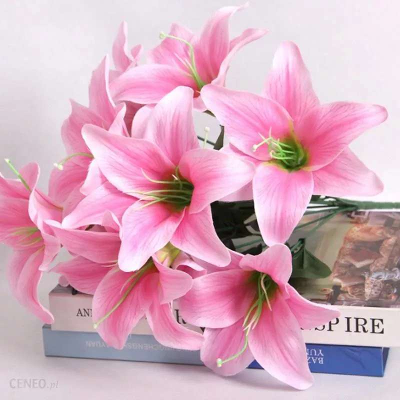 różowe lilie puzzle online