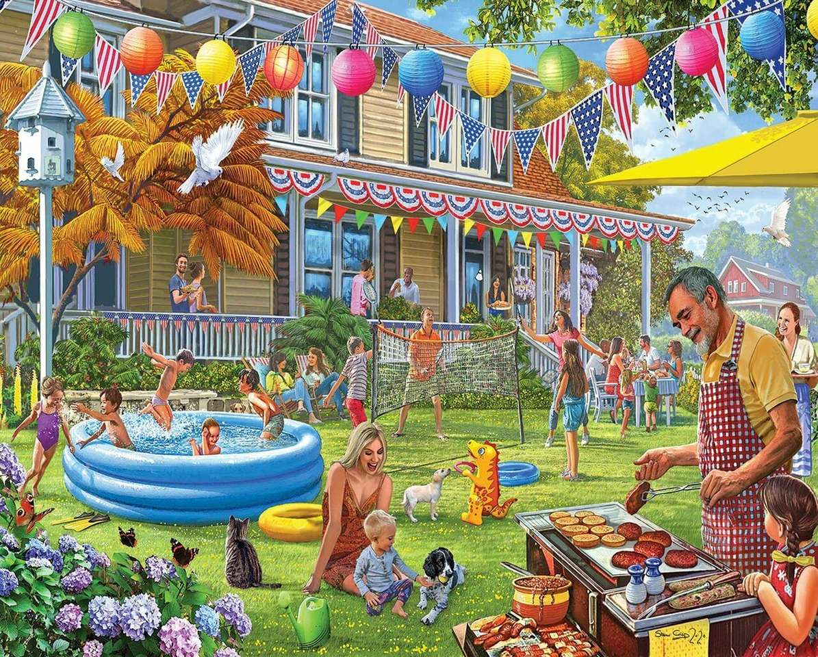 Impreza w ogrodzie puzzle online