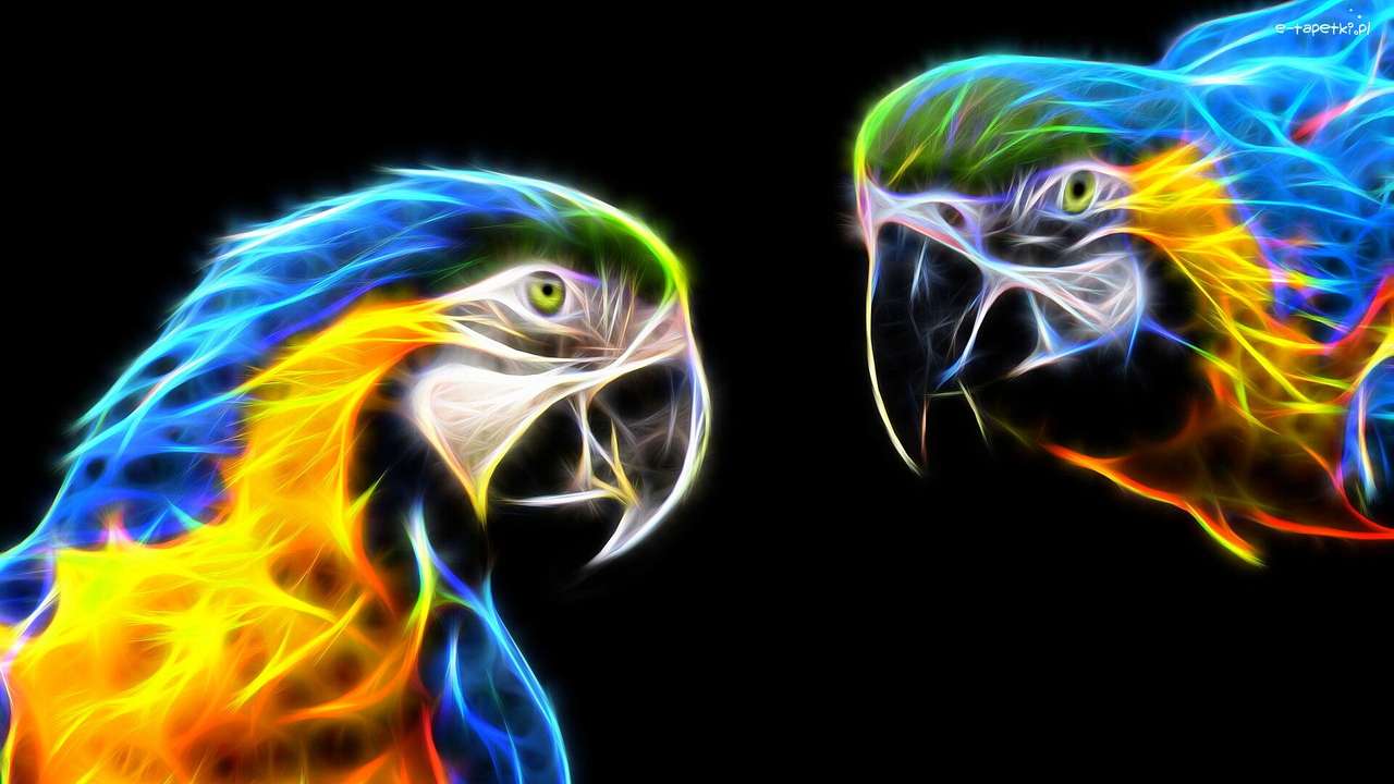 grafika komputerowa- dwie papugi ary puzzle online