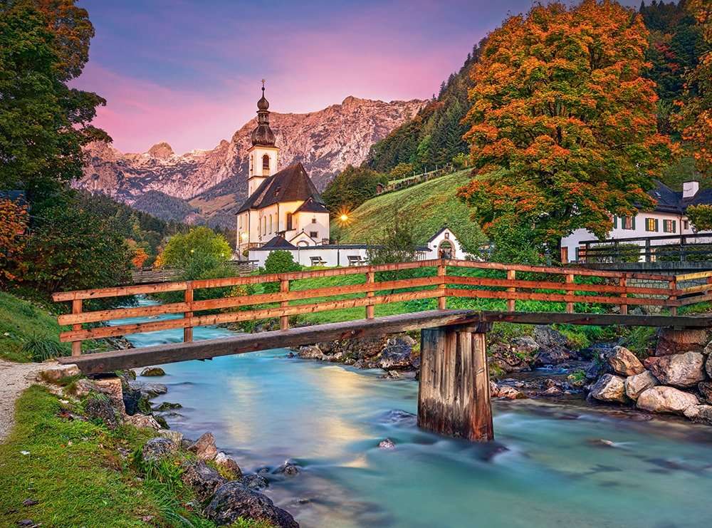 most, kościółek w górach puzzle online