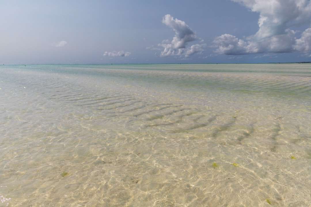 biała piaszczysta plaża w ciągu dnia puzzle online