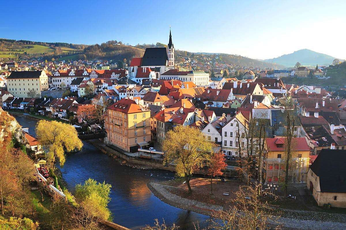 Miasto Cesky Krumlov w Czechach puzzle online