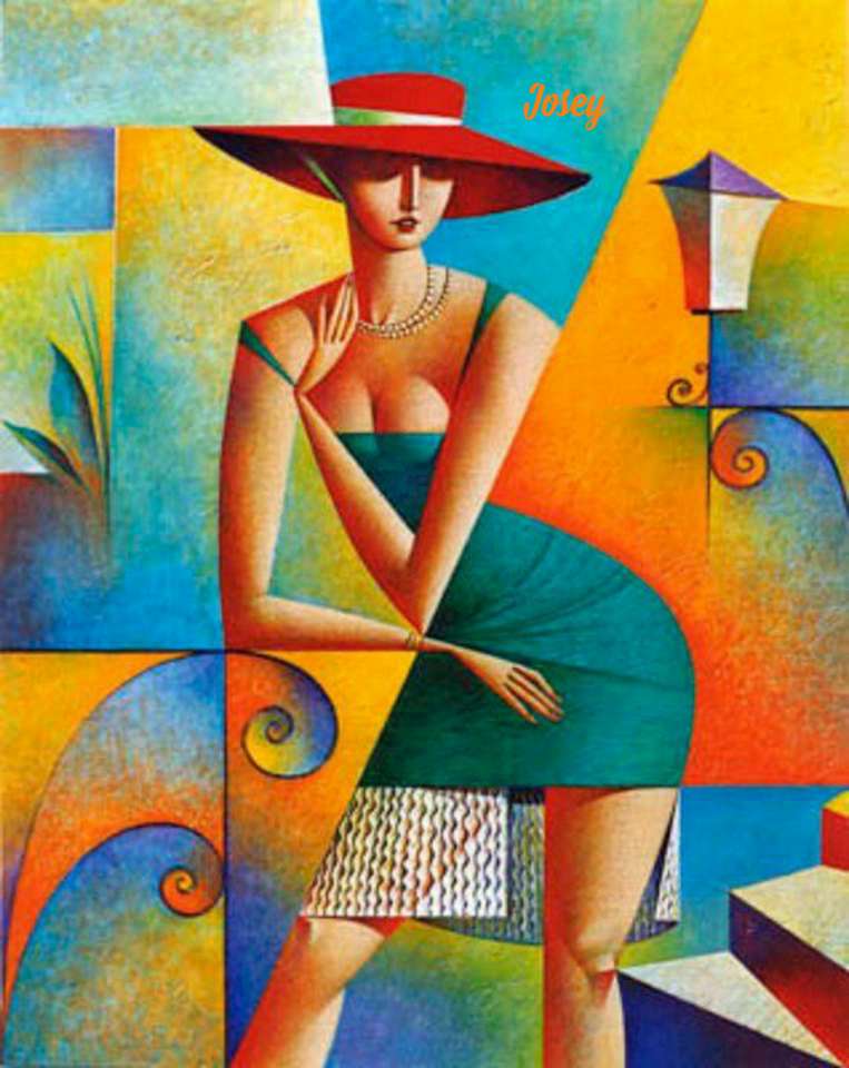 Kobieta między kolorami puzzle online