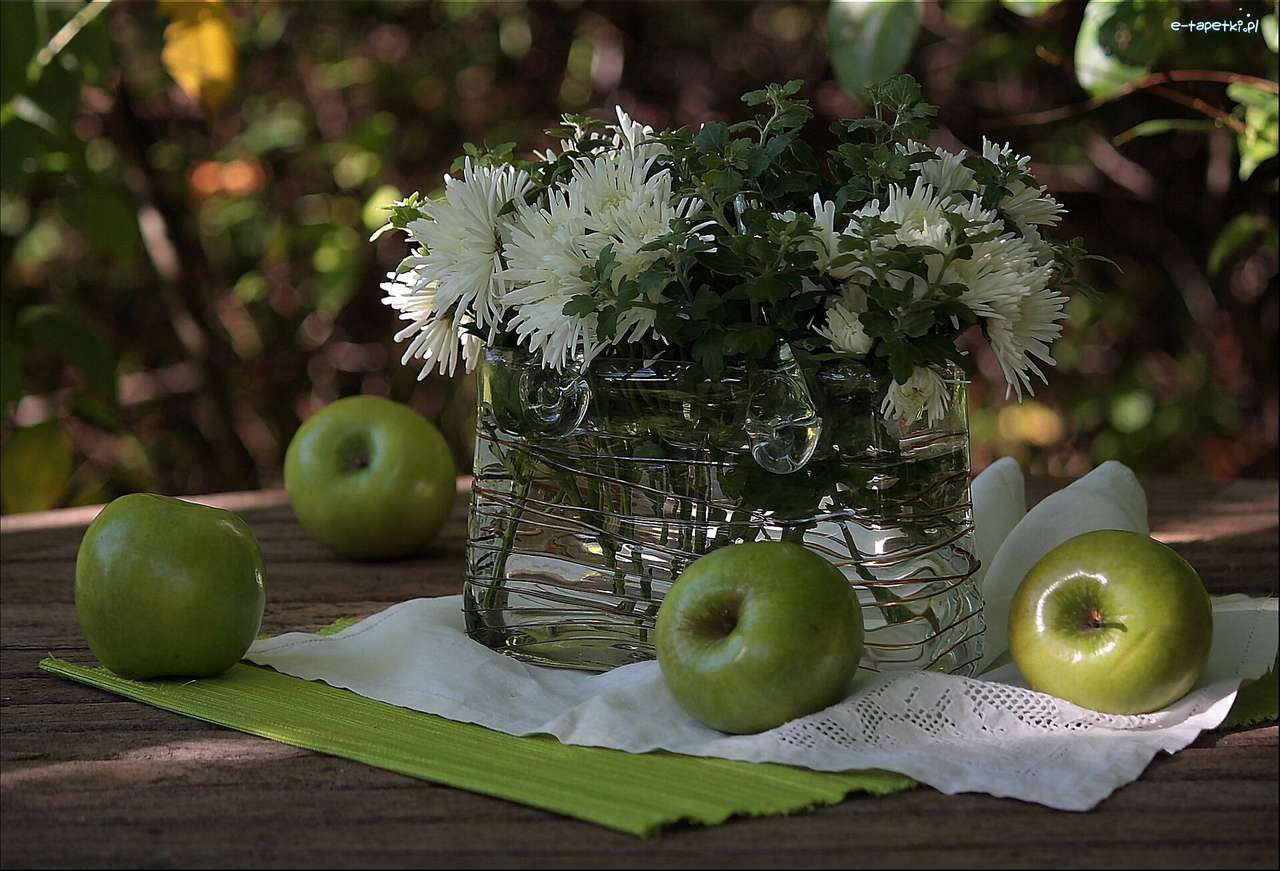 zielone jabłka puzzle online