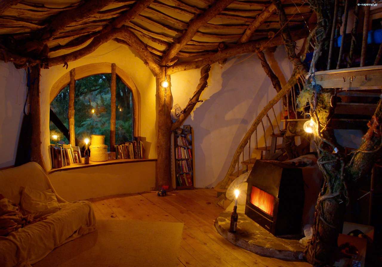 wnętrze domu hobbita puzzle online