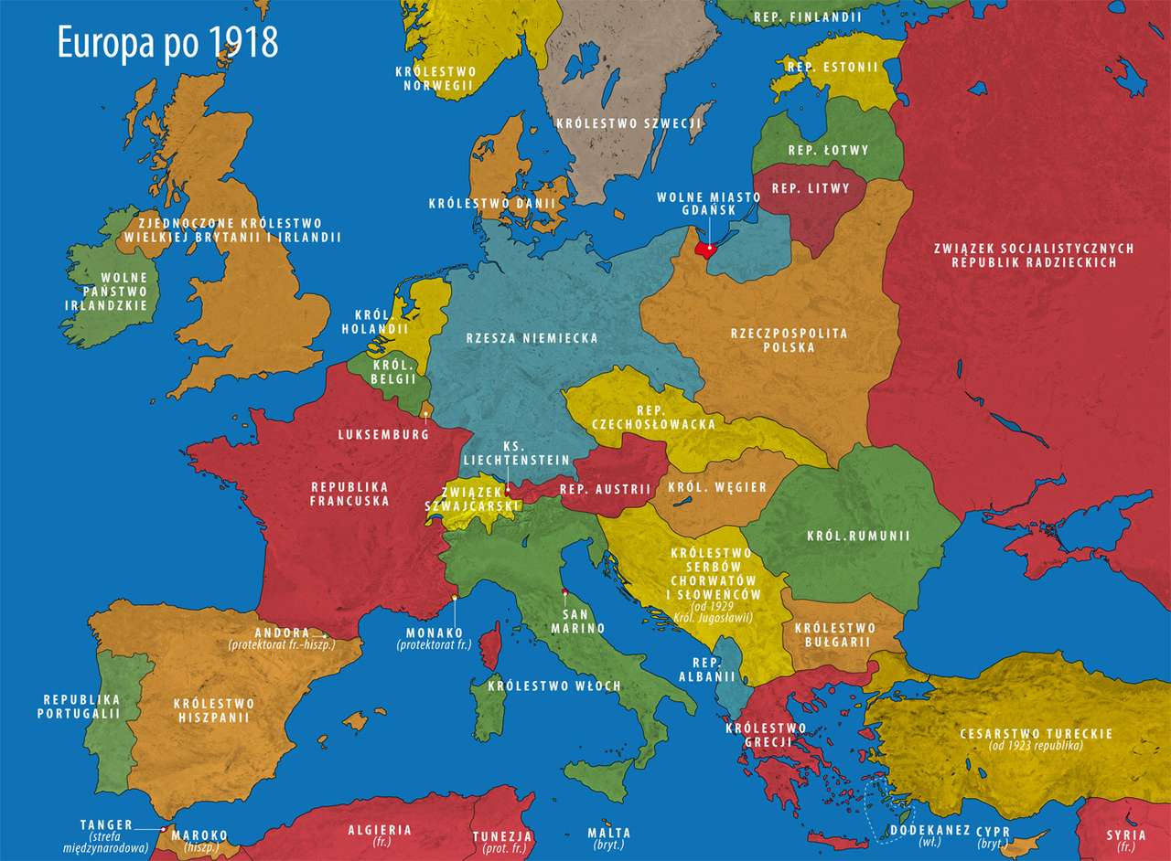 Europa po 1918 puzzle online