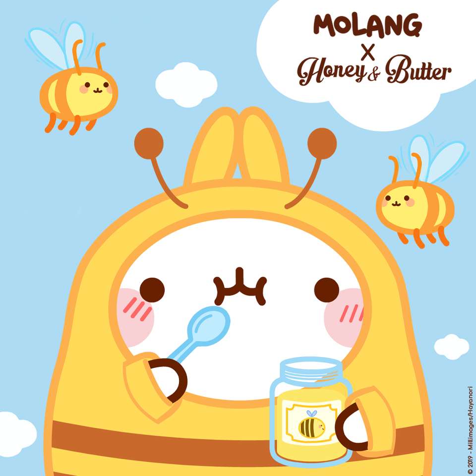 Molang i pszczeli miód puzzle online