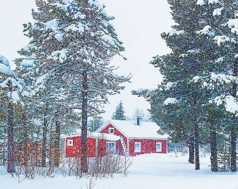 rött hus i Finland pussel