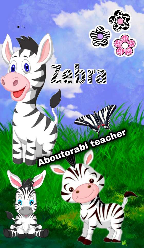 Oorabi nauczyciel uczący zebry dzikich zwierząt puzzle online