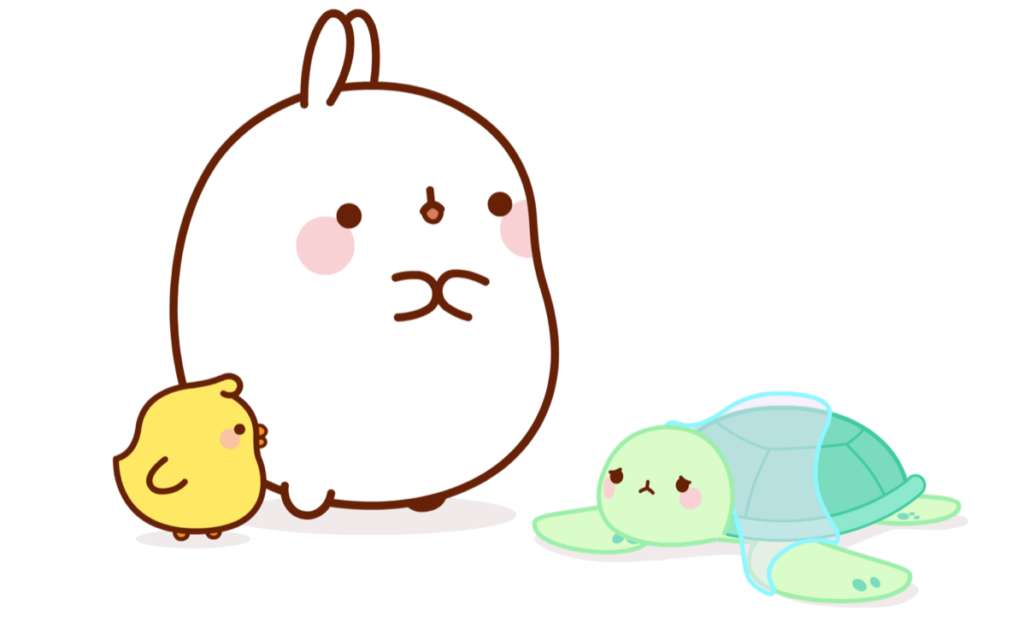 Molang i Piu - Piu znaleźli biednego żółwika..... puzzle online