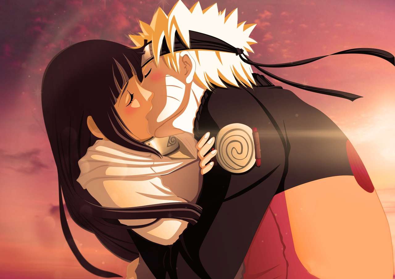 Naruto i Hinata całują się puzzle online