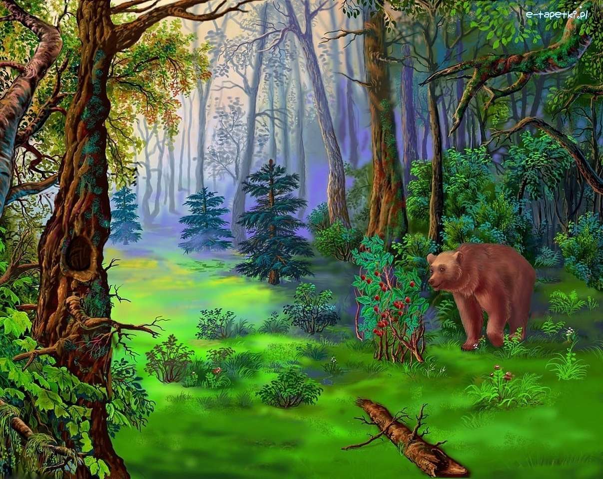 las i niedźwiedź puzzle online