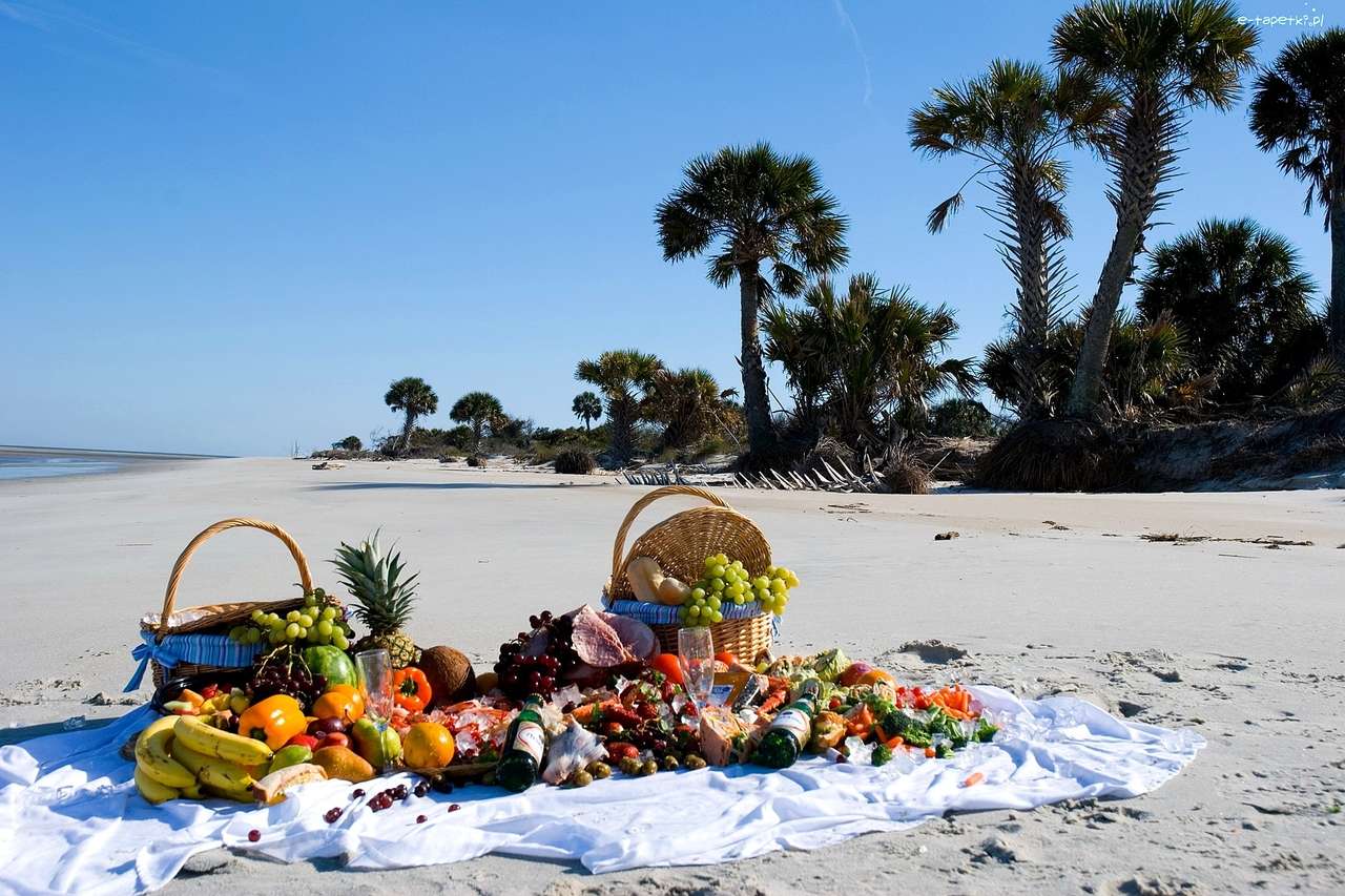 piknik na plaży w tropikach puzzle online