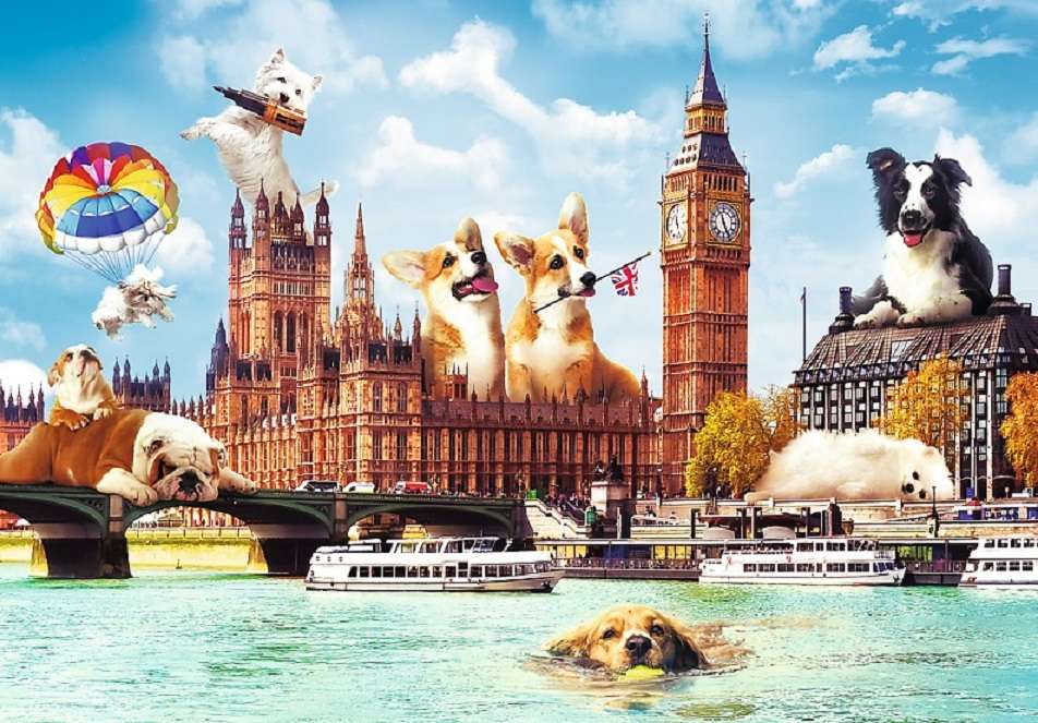 Psy w Londynie puzzle online