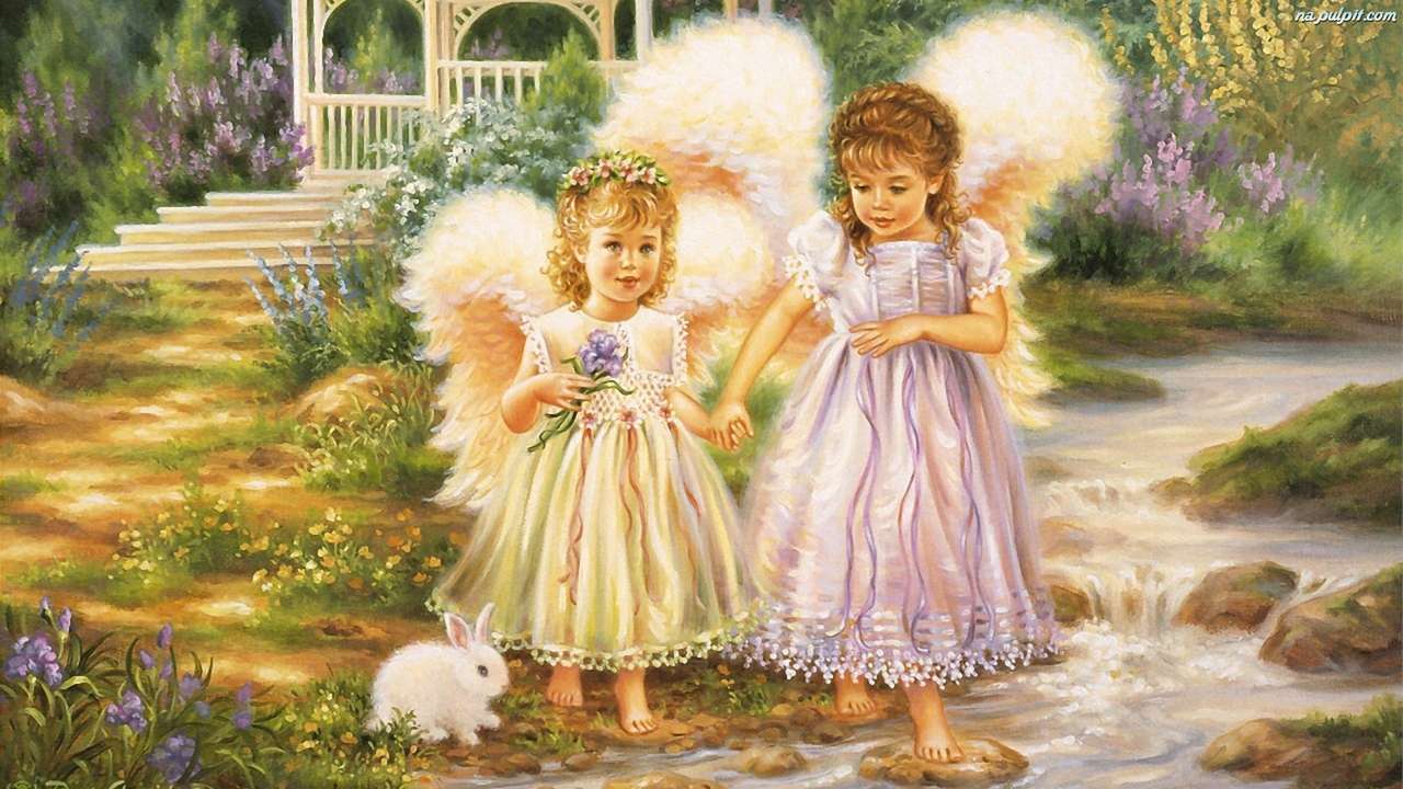 dziewczynki aniołki puzzle online