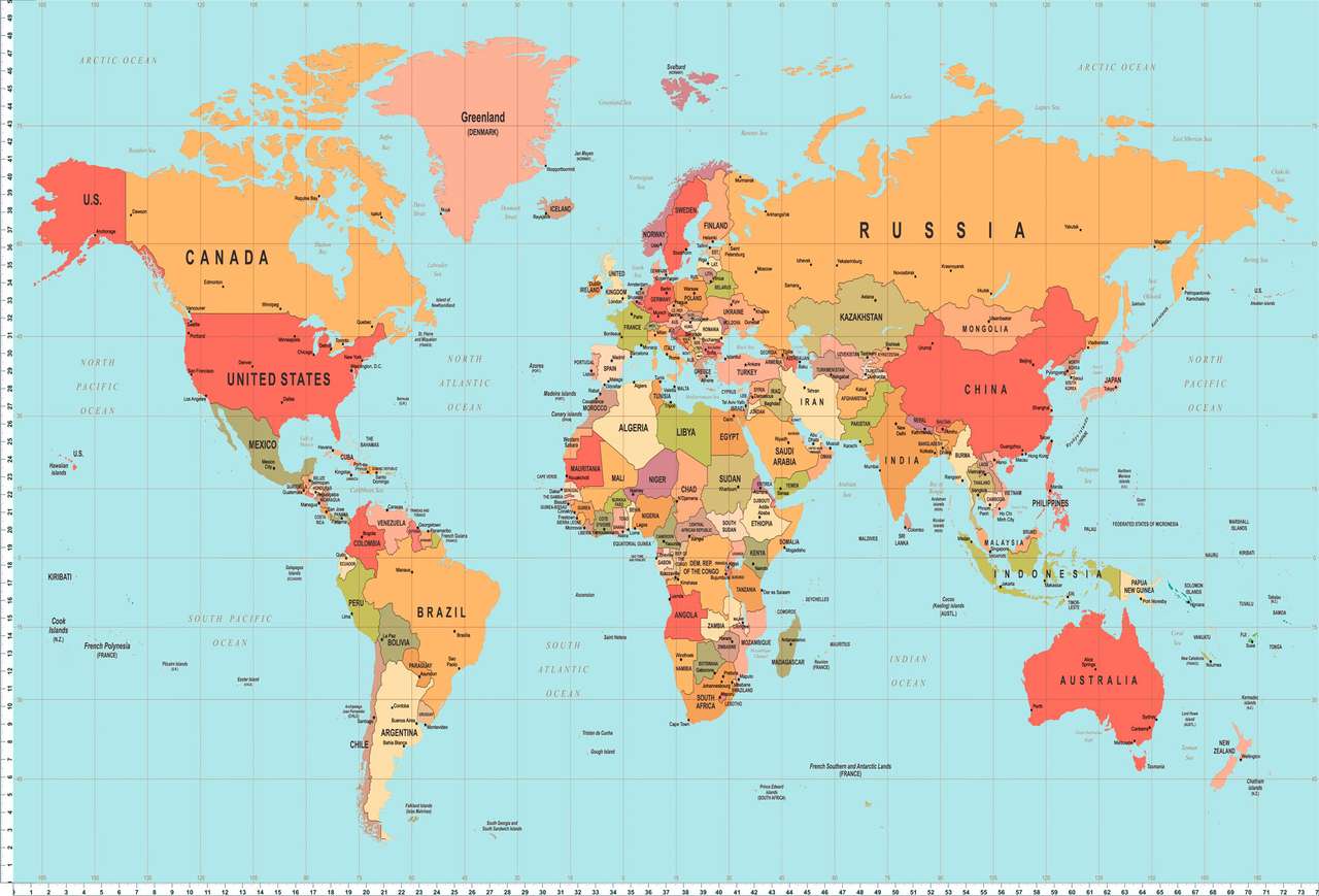 Mapa świata puzzle puzzle online