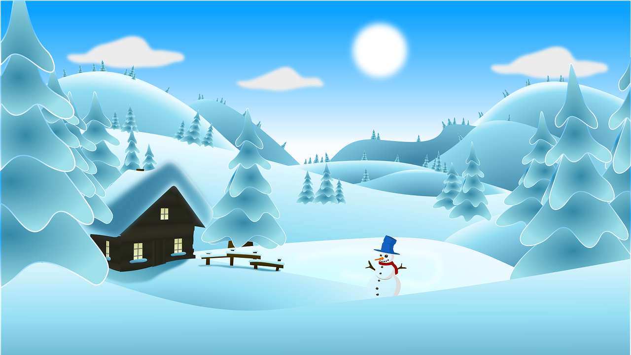 Zima z bałwankiem puzzle online