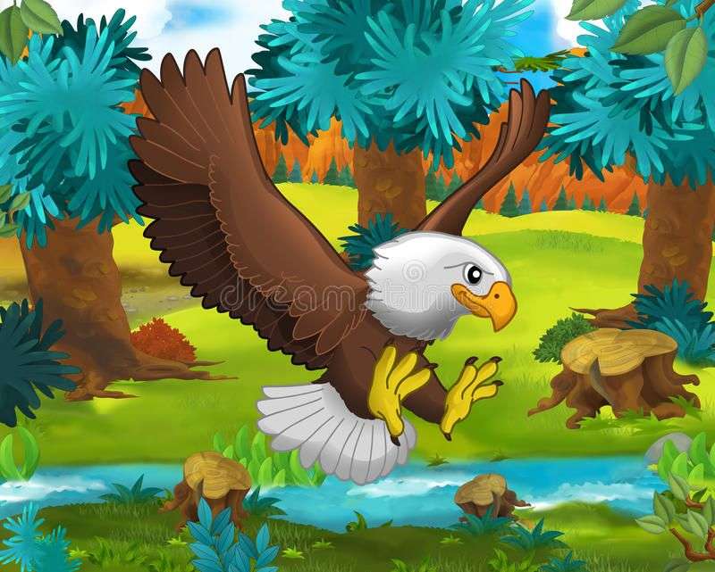 Oorabi nauczyciel uczący orła dzikiego zwierza puzzle online