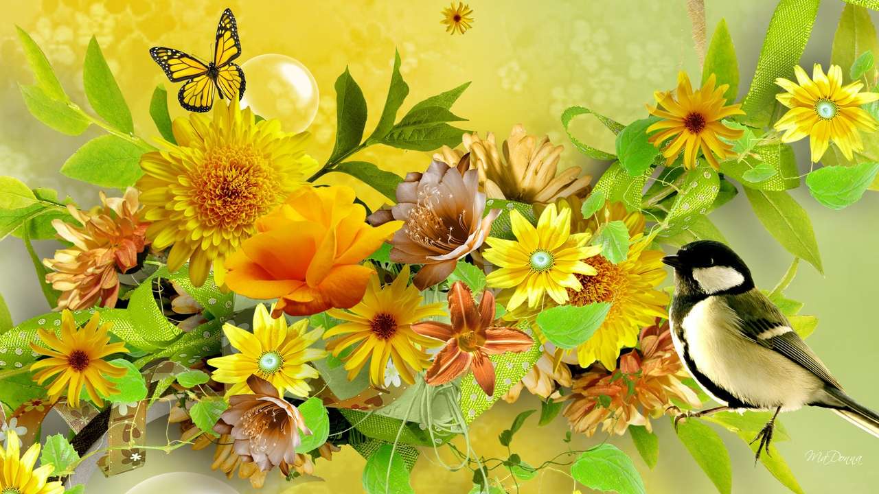 bukiety kwiatów puzzle online
