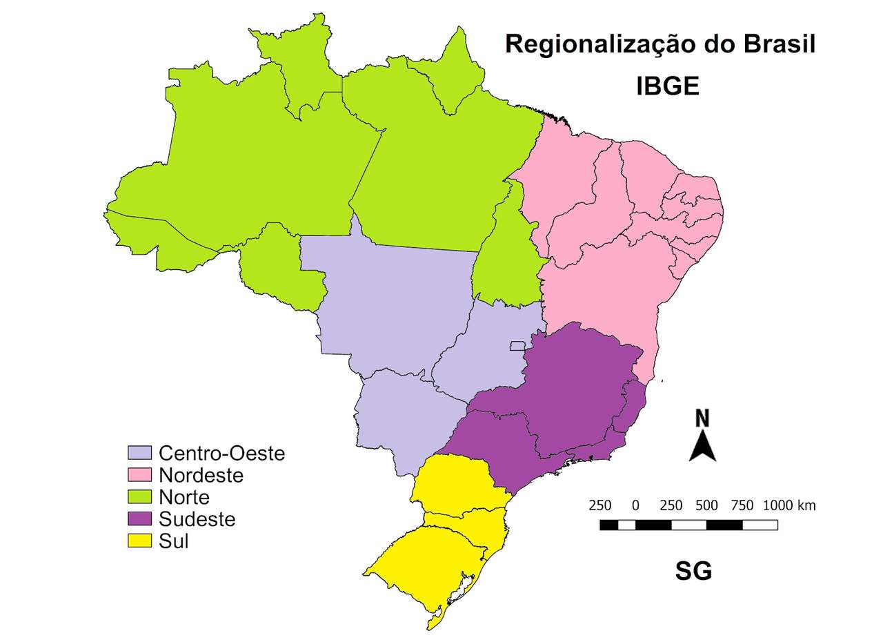Regiony Brazylii (prof: David) puzzle online