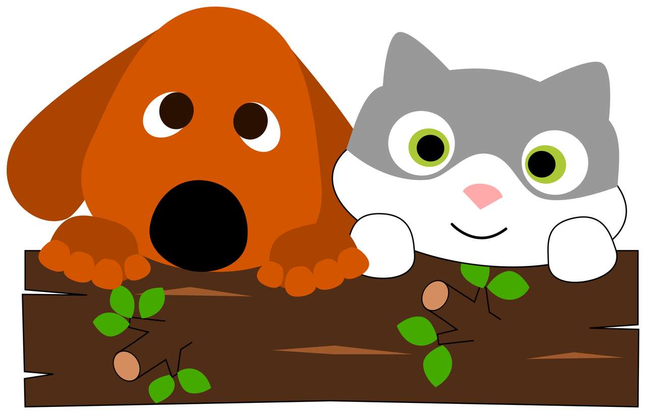 kot i pies do przedszkola puzzle online