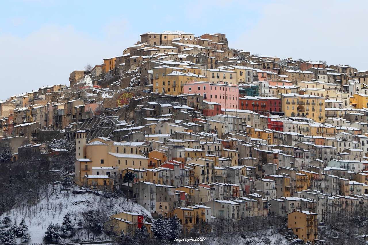 śnieg w Calitri AV Włochy puzzle online