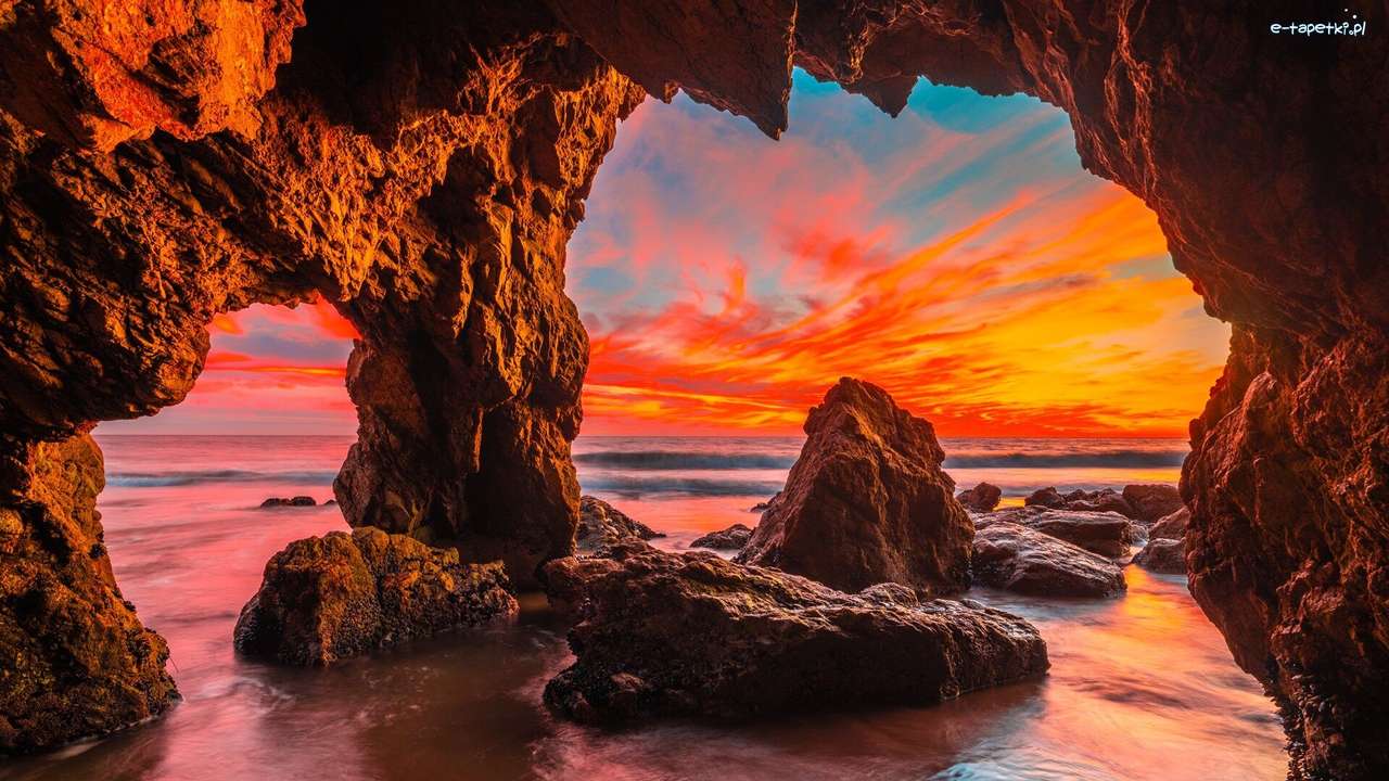 california- wschód słońca, jaskinia puzzle online