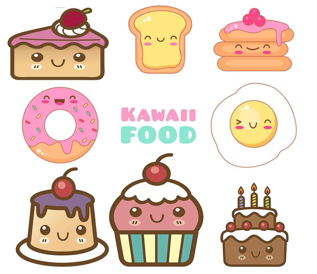 Śliczne jedzenie kawaii puzzle online