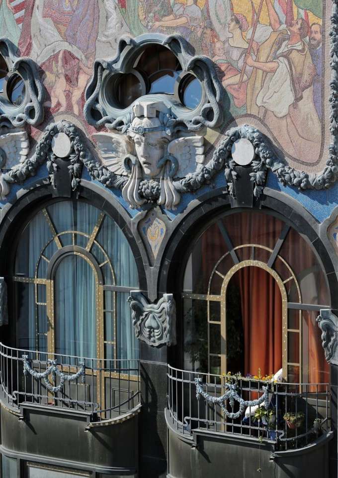 Fasada w stylu secesyjnym Budapeszt Węgry puzzle online
