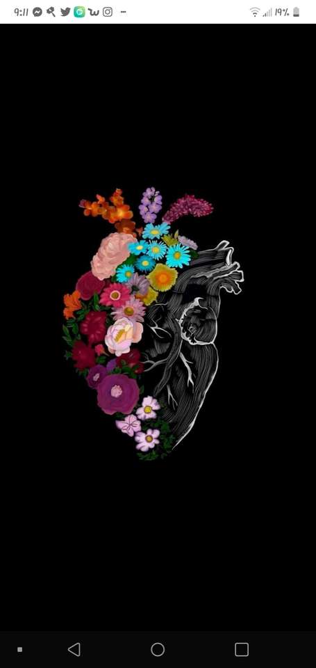 Kwiaty czarne serca puzzle online