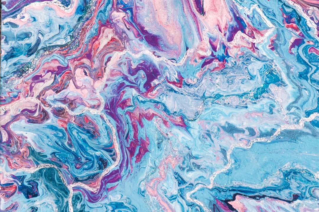 niebieski i różowy malarstwo abstrakcyjne puzzle online