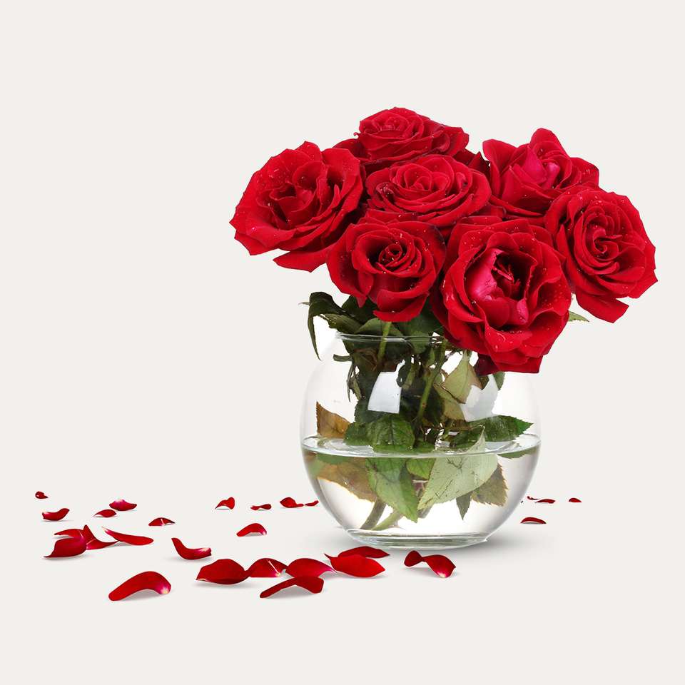Róże w wazonie puzzle online