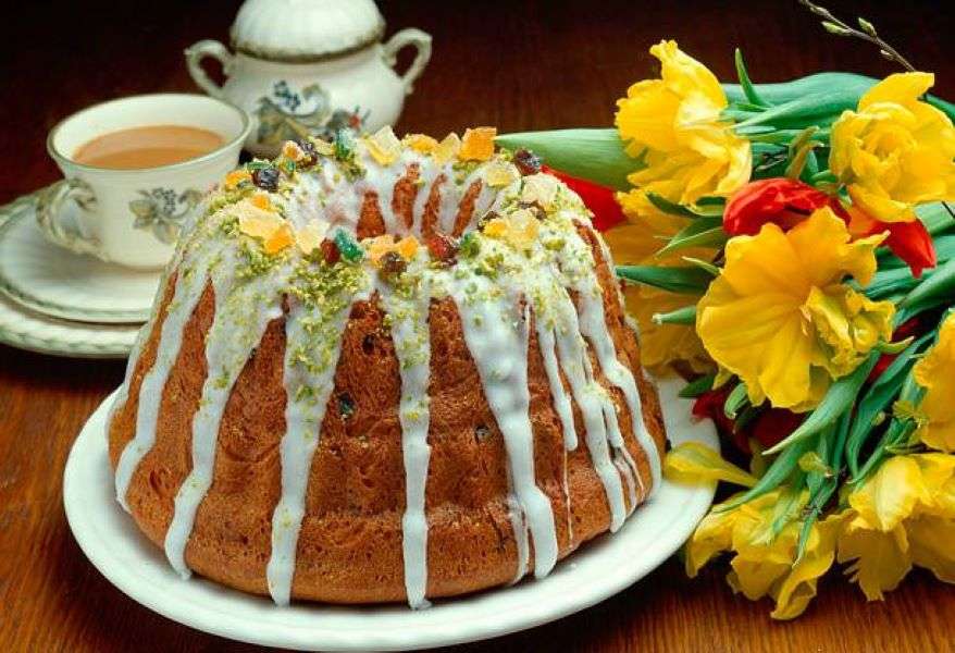 Wielkanocne polskie ciasto drożdżowe puzzle online