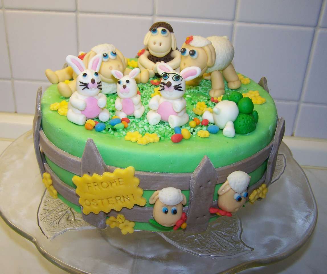 Wielkanocny zabawny tort wielkanocny puzzle online