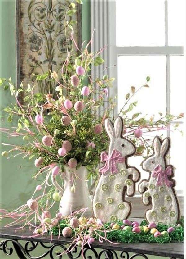 Wielkanocna dekoracja wielkanocna w pokoju puzzle online