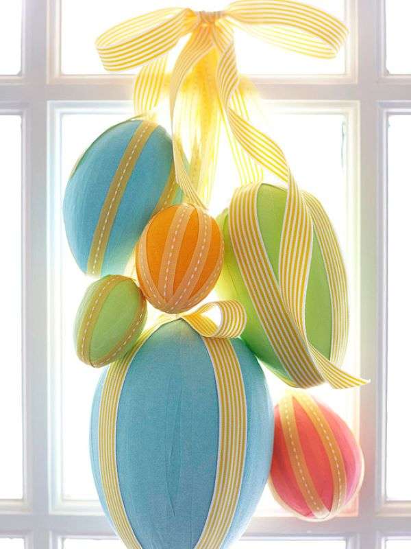 Wielkanocna dekoracja wielkanocna na oknie puzzle online