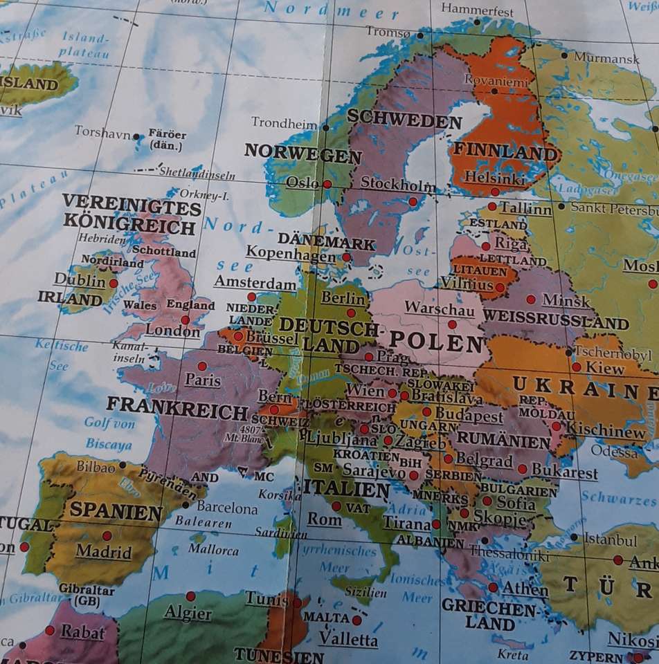 Mapa Europy puzzle online