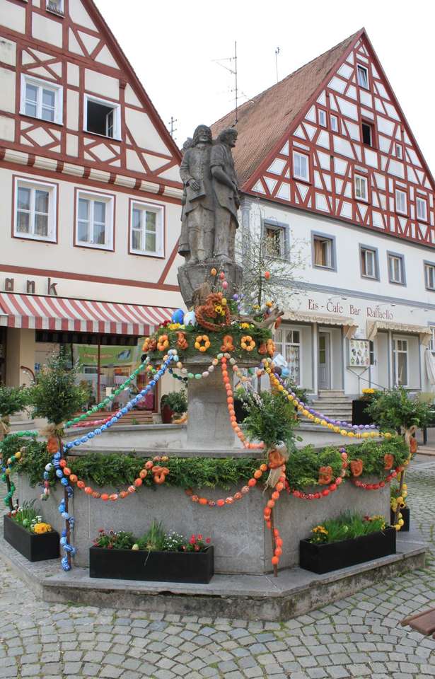 Wielkanoc Wielkanocna fontanna Donauryles Oettingen puzzle online