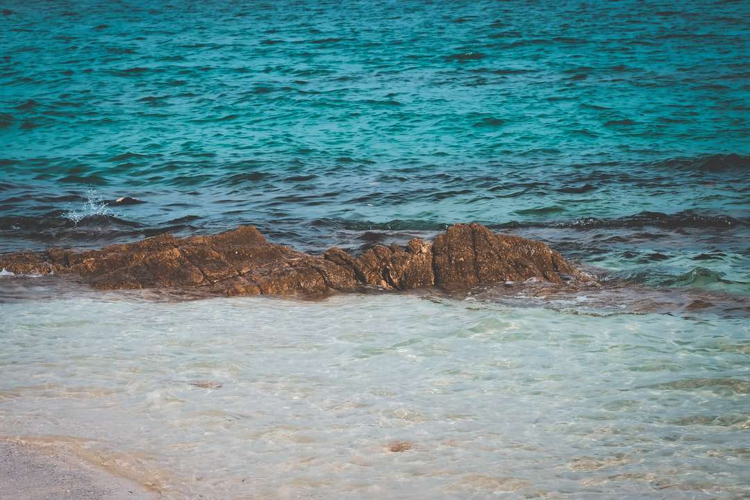 brązowa formacja skalna na wodę morską w ciągu dnia puzzle online