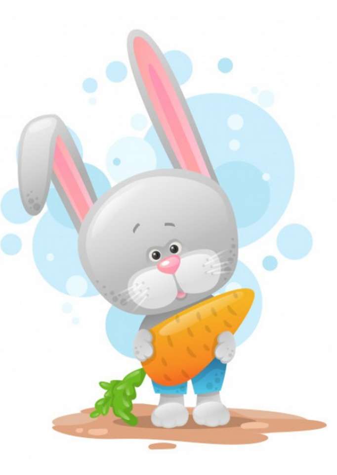 Wielkanocny królik z marchewką puzzle online