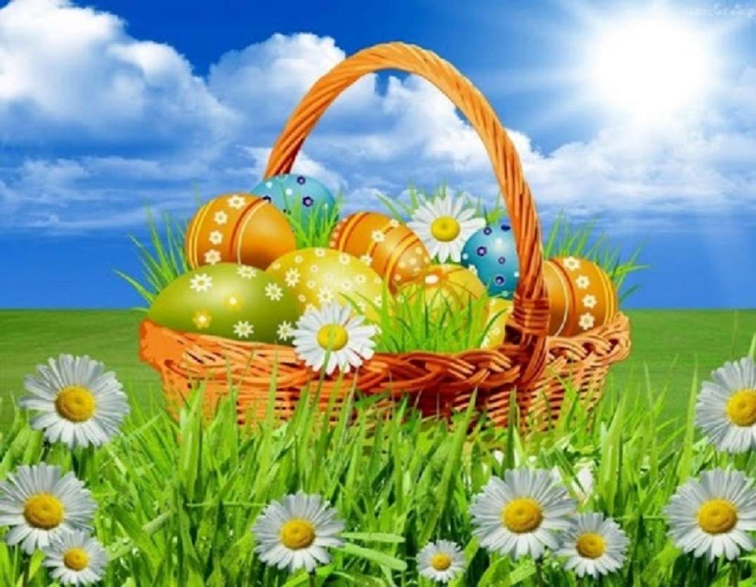 Wielkanocny krajobraz. puzzle online