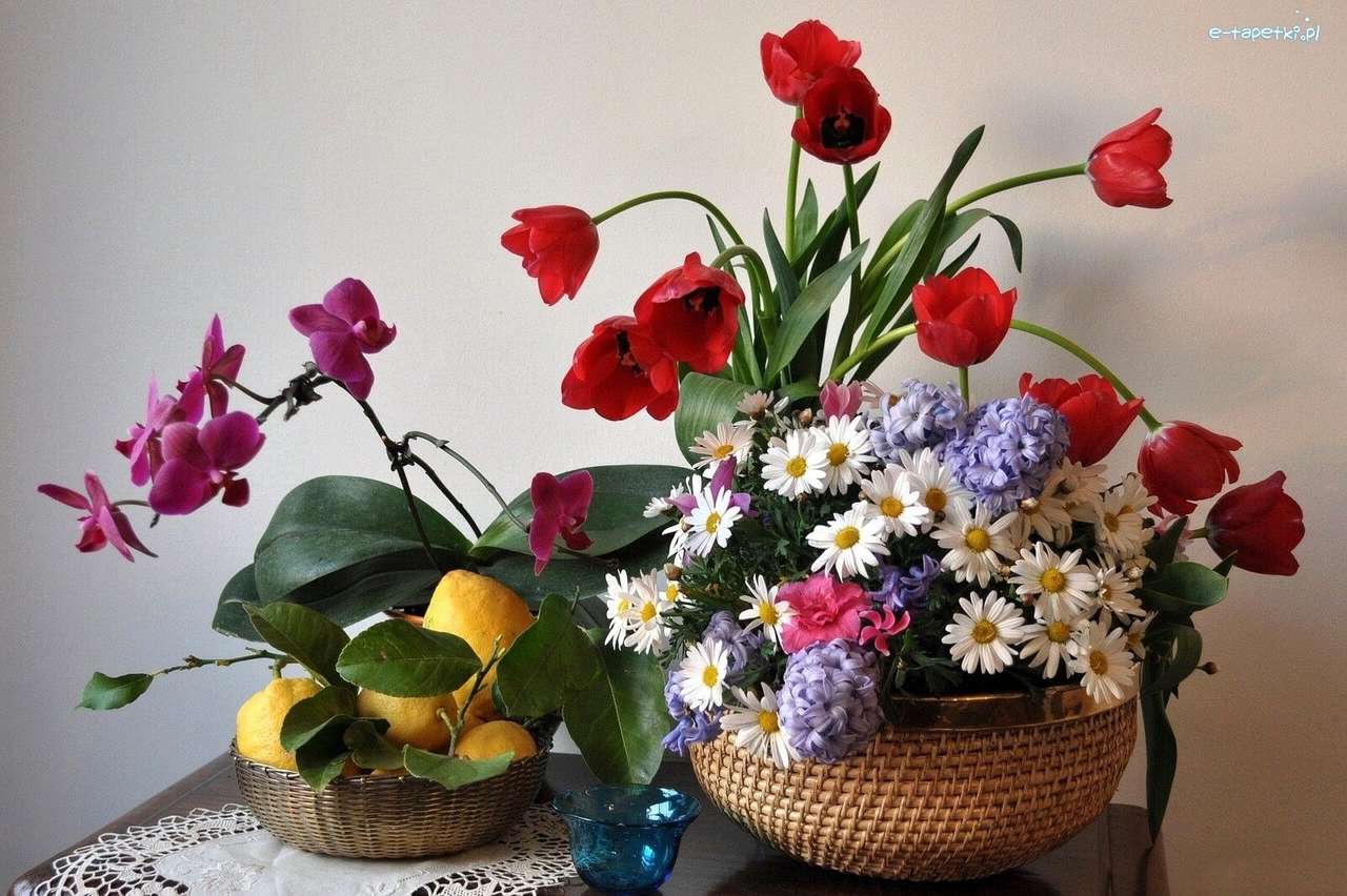bukiet kolorowych kwiatów puzzle online