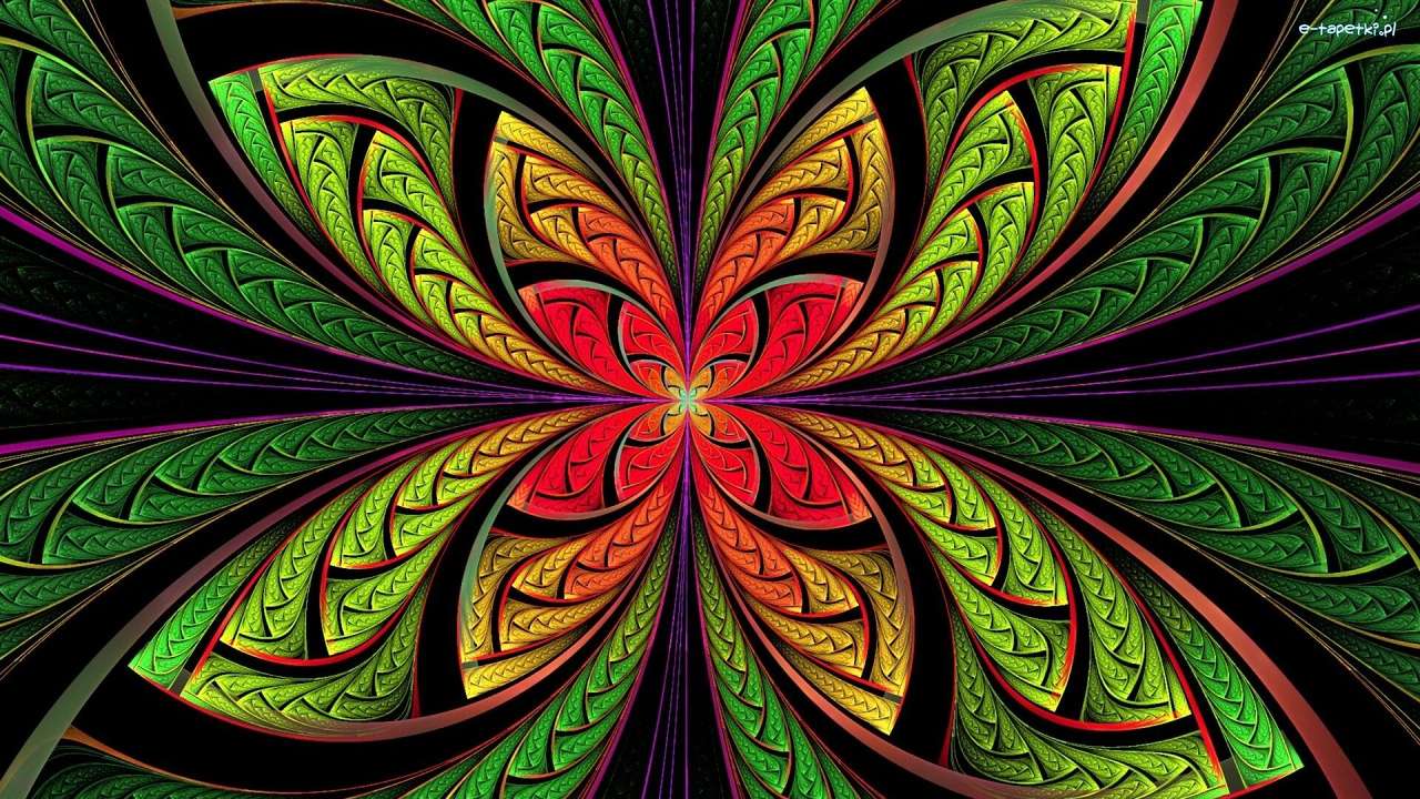 grafika- Kolorowy Wzór Kwiatowy puzzle online