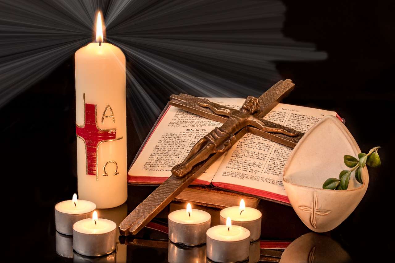Wielkanoc Palmzweil konsekracja Cross Easter Candle puzzle online